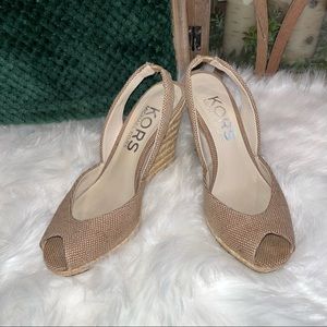 🦔 Michael Kors Slingback Wedge Sandals